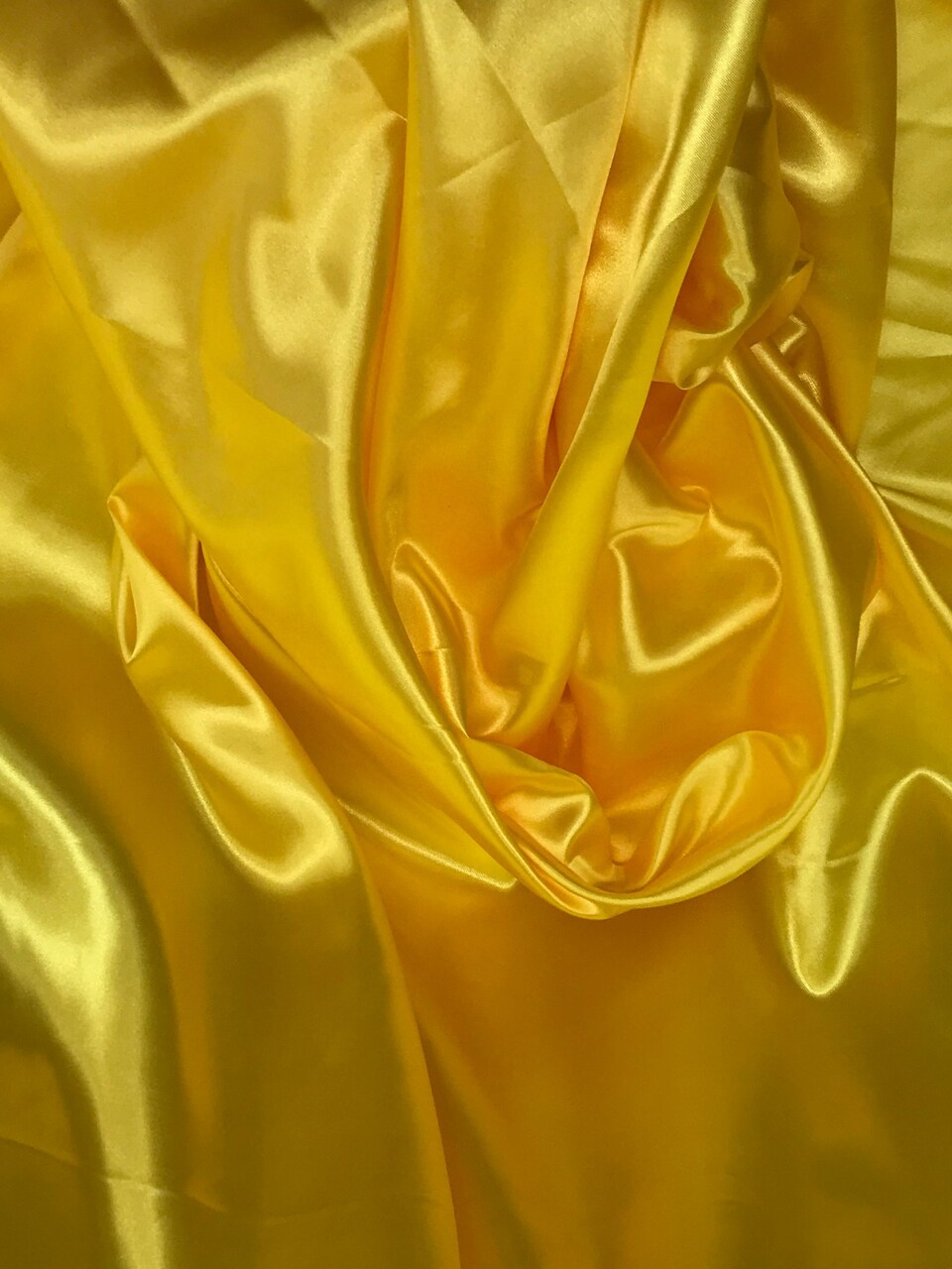 1 Yard Yellow Shiny Satin Fabric Lightweight Polyester Material 58″-60″ Wide